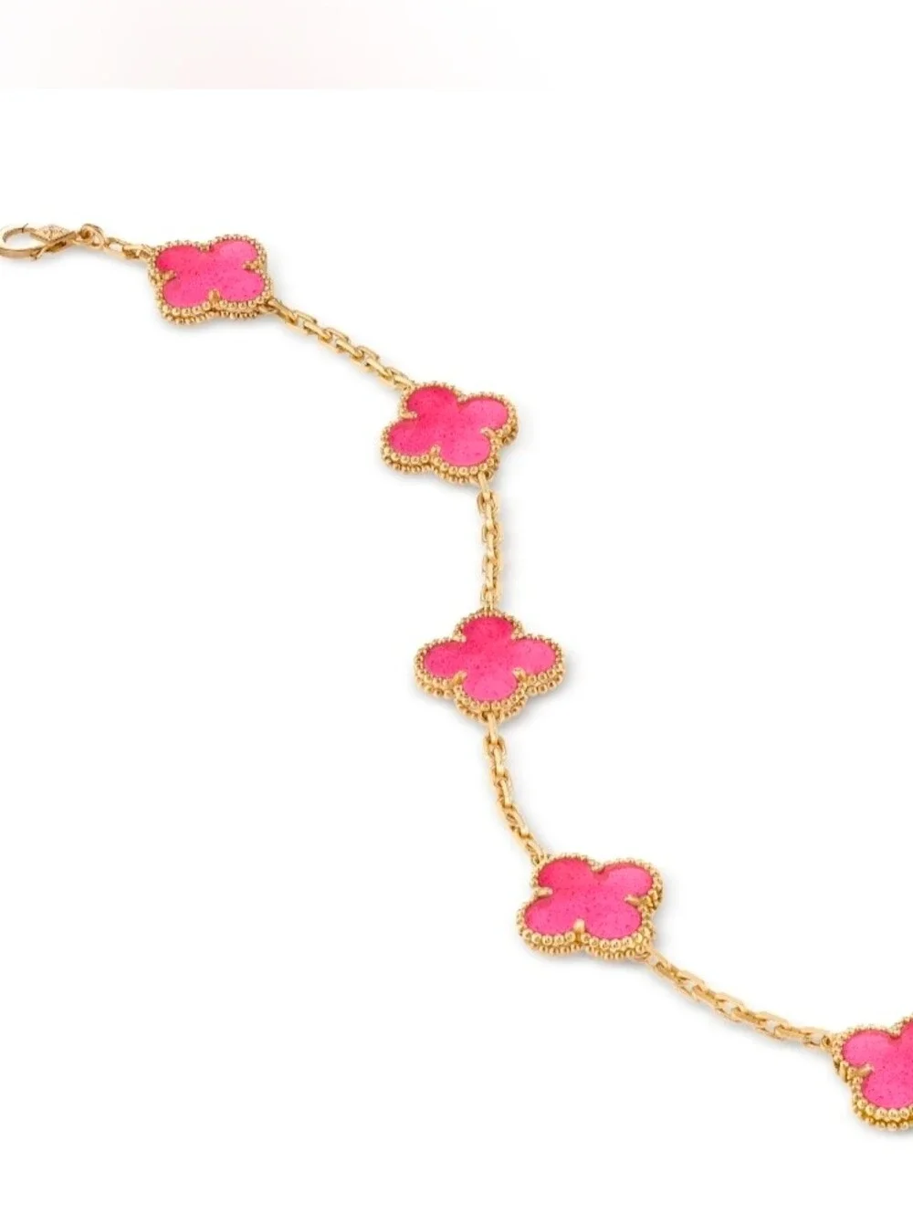 Van Cleef & Arpels Enamel Vintage Alhambra bracelet, 5 motifs Pink 2026 Edition